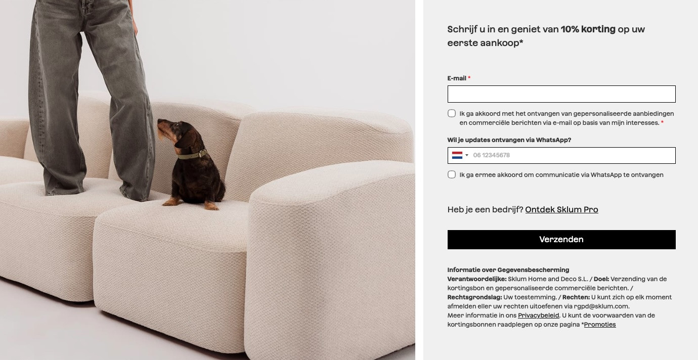 SKLUM kortingscode voor 10% korting op designmeubilair via een verwijzingslink